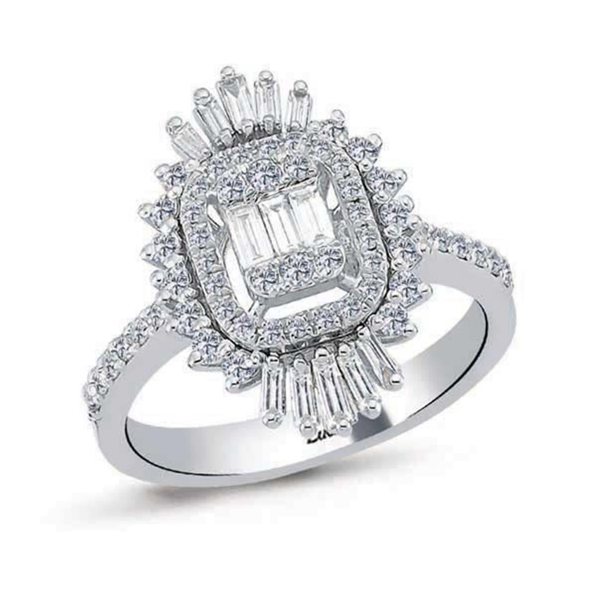 0.77 Karat Pırlanta Baget Yüzük L063893