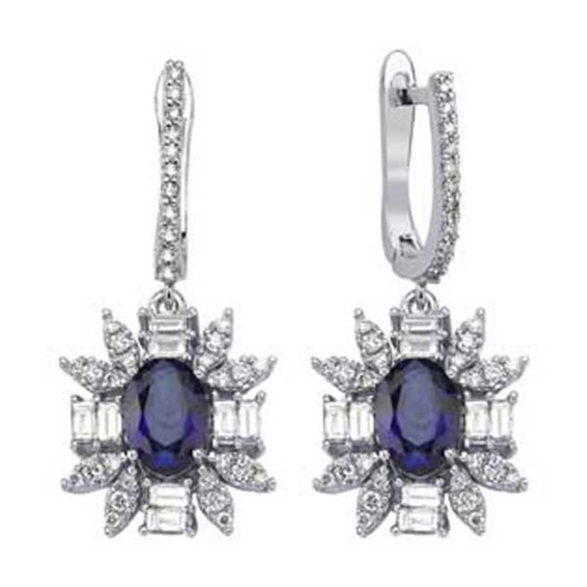 0.96 Karat Pırlanta Renkli Küpe L063649