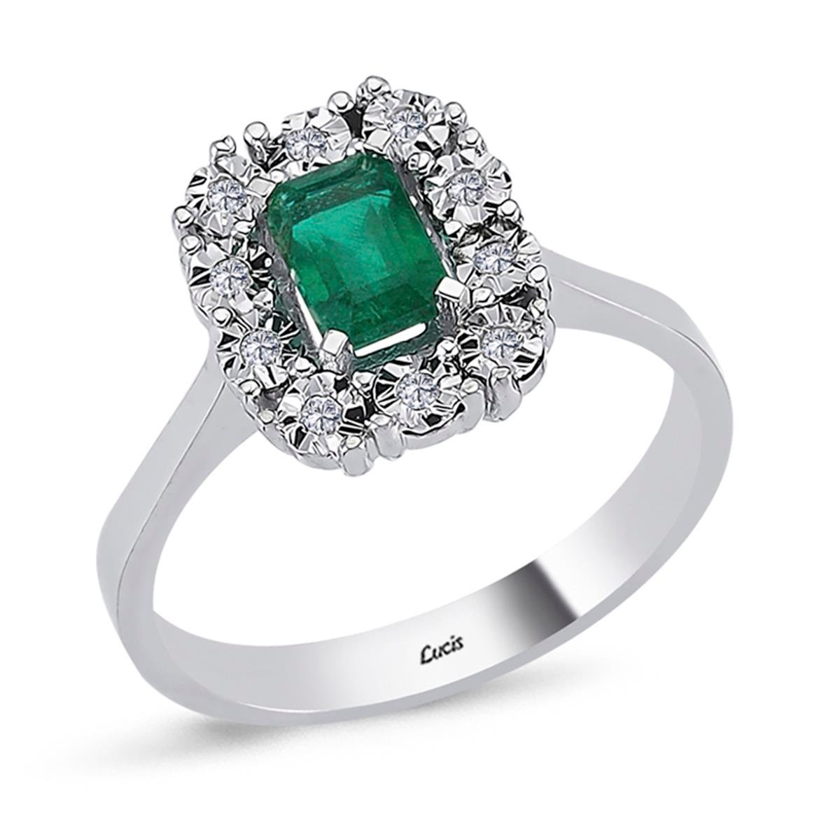 0.69 Karat Pırlanta Zümrüt Yüzük