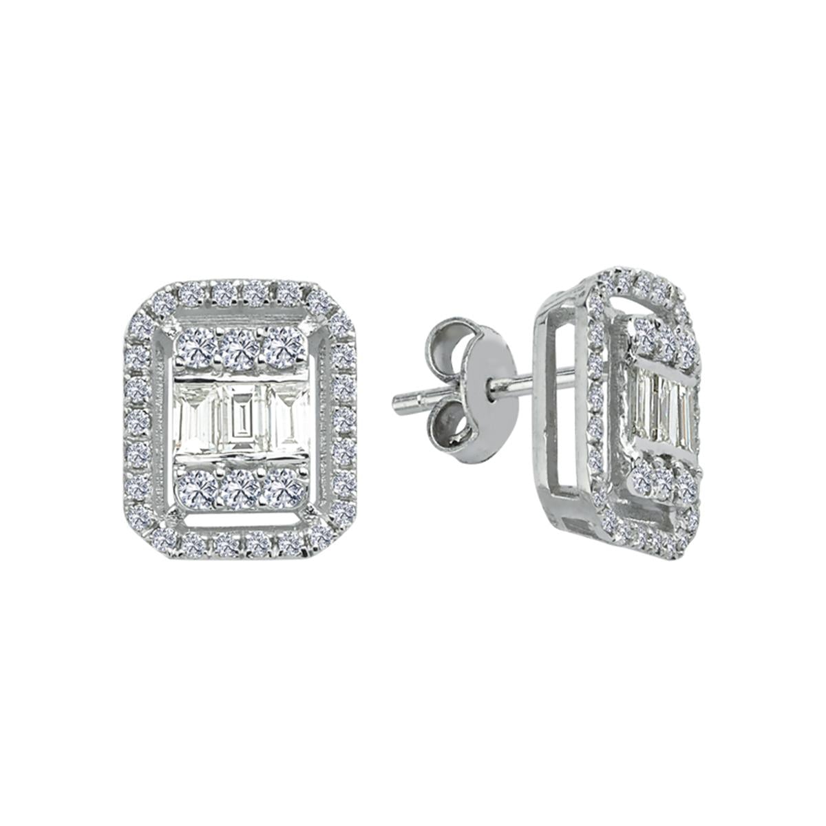 0.48 Karat Pırlanta Baget Küpe L063406