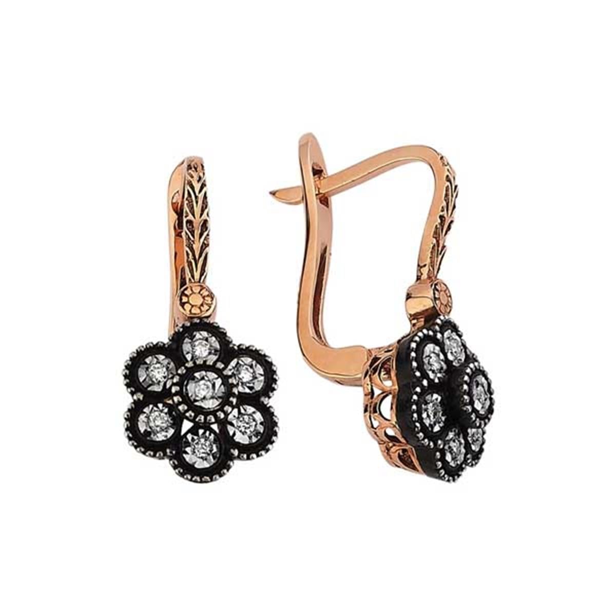 0.10 Karat Elmas Gül Küpe L059367