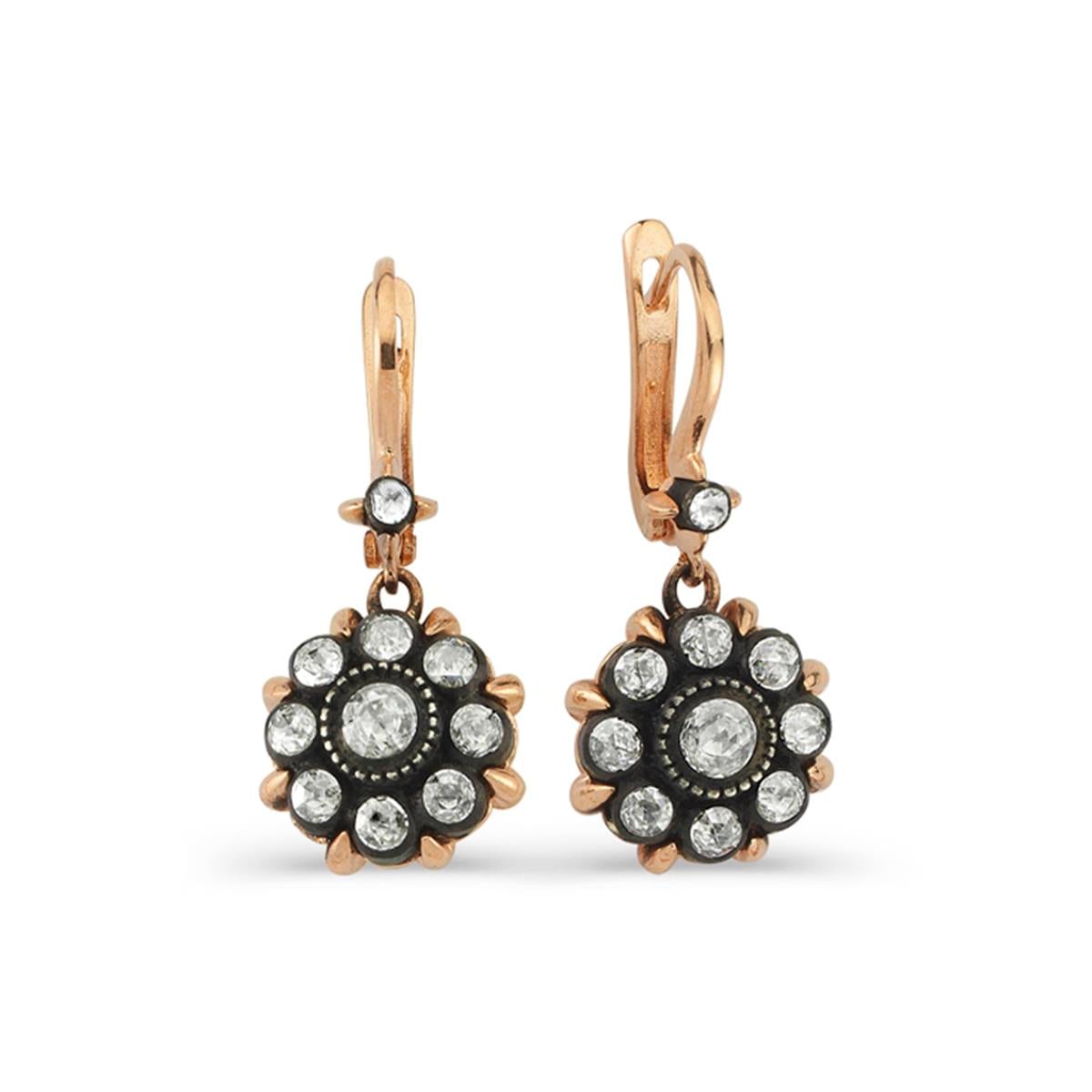 0.57 Karat Elmas Gül Küpe L050865