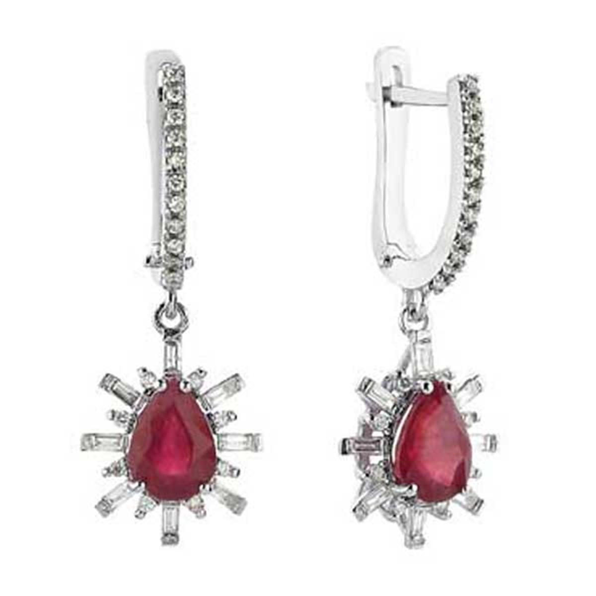 0.34 Karat Pırlanta Renkli Küpe L063744