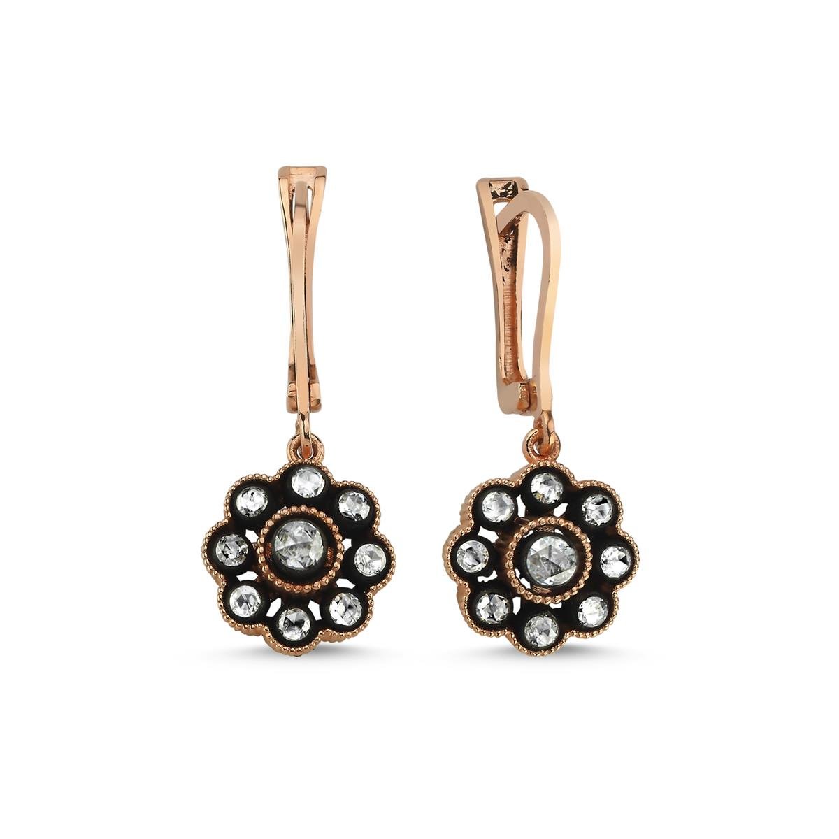 0.35 Karat Elmas Gül Küpe L059749