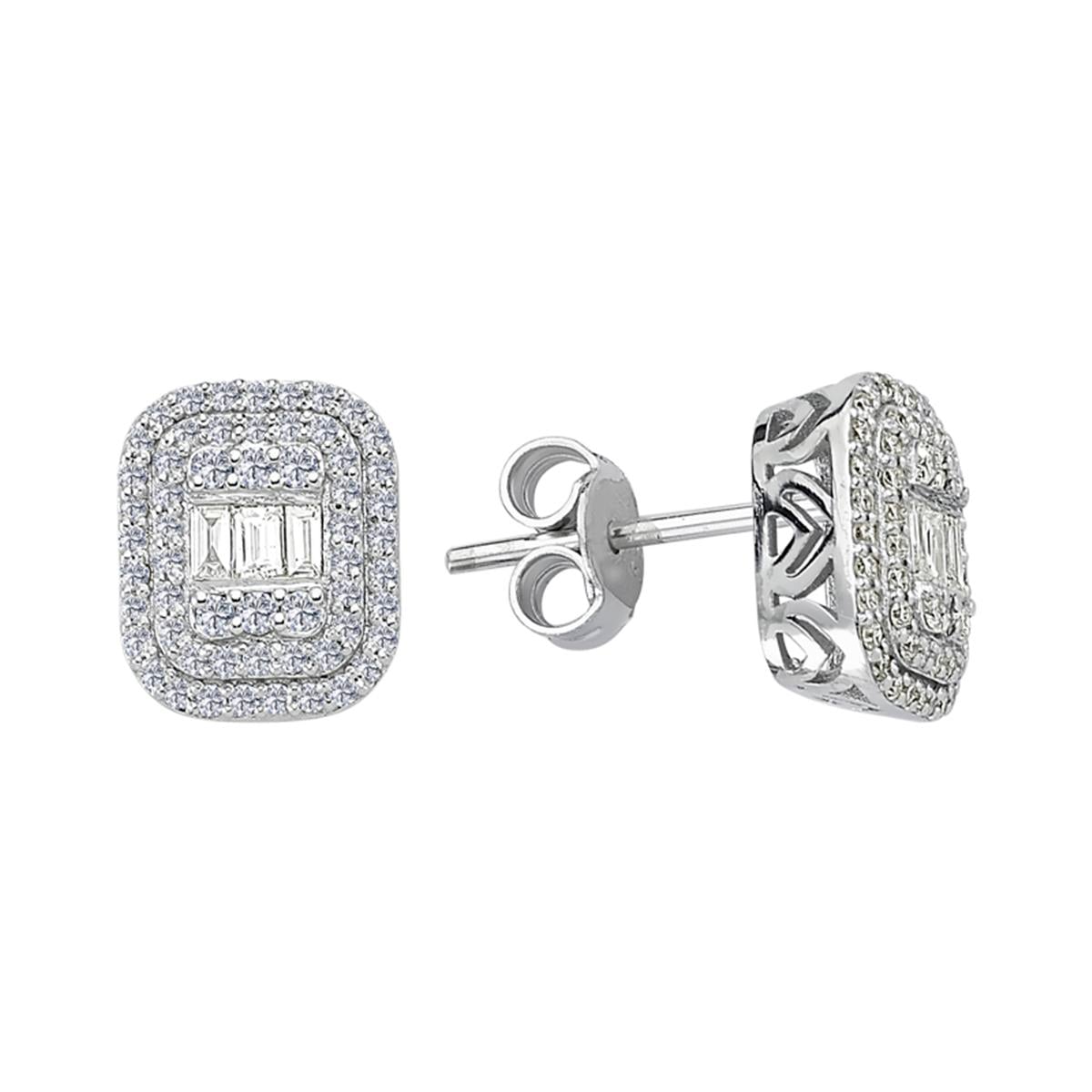 0.44 Karat Pırlanta Baget Küpe L063367