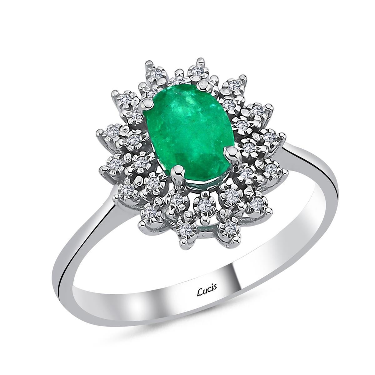 0.95 Karat Pırlanta Zümrüt Yüzük