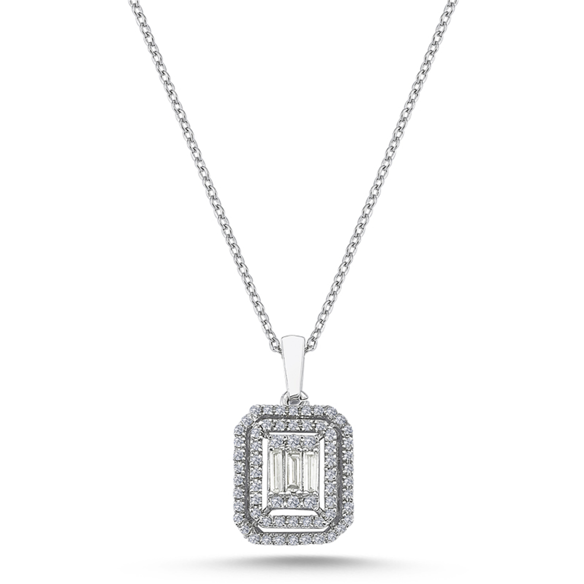 0.32 Karat Pırlanta Baget Kolye L063404