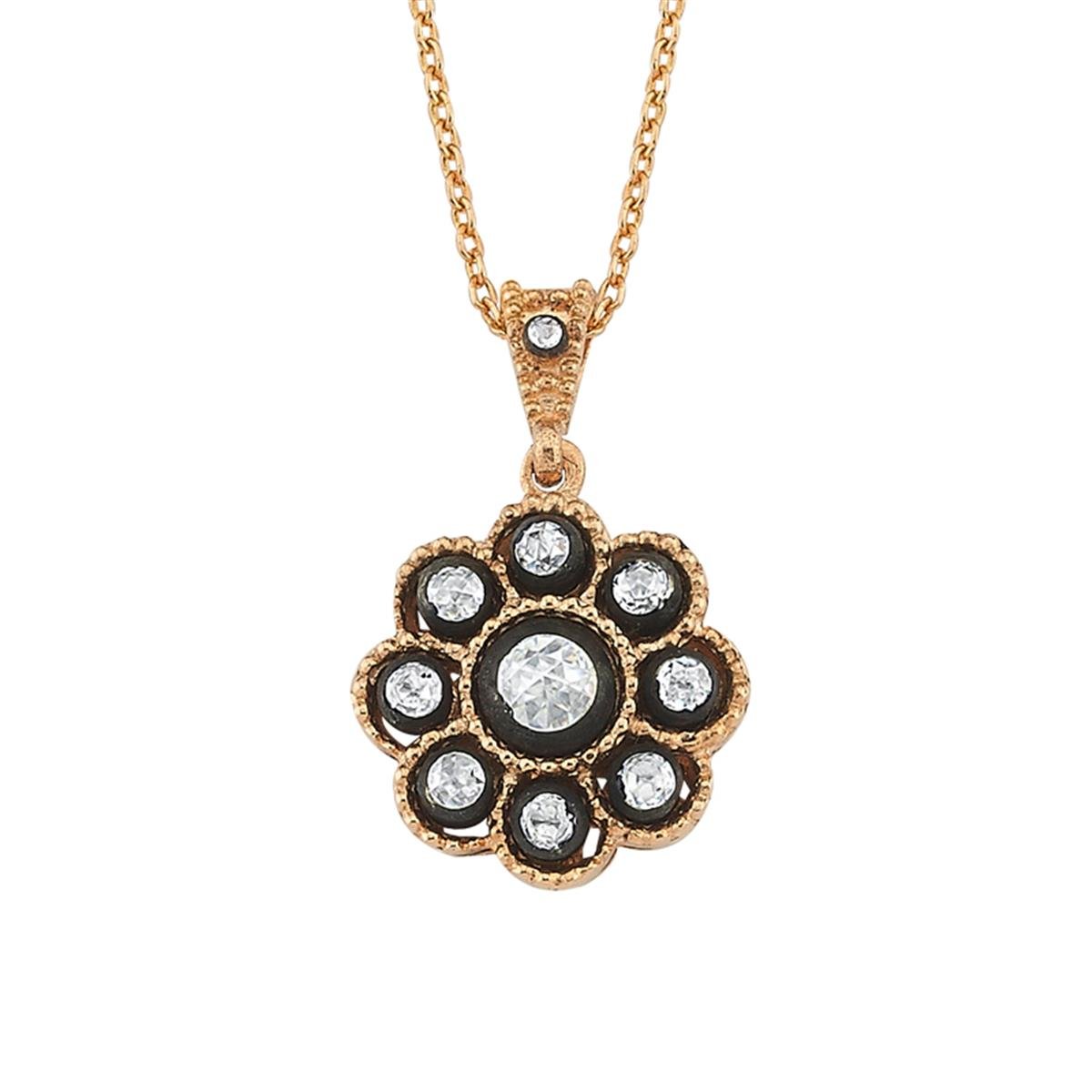 0.17 Karat Elmas Gül Kolye