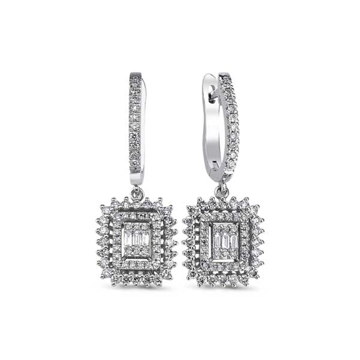 0.86 Karat Pırlanta Baget Küpe L055743