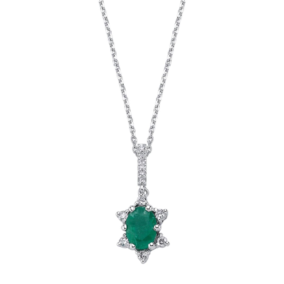 0.95 Karat Pırlanta Zümrüt Kolye L053673