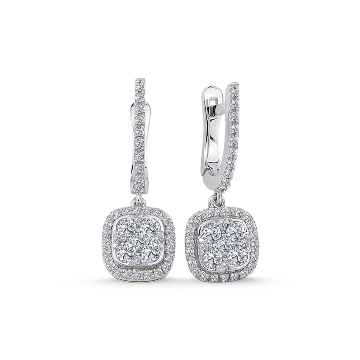 0.82 Karat Pırlanta Violet Küpe