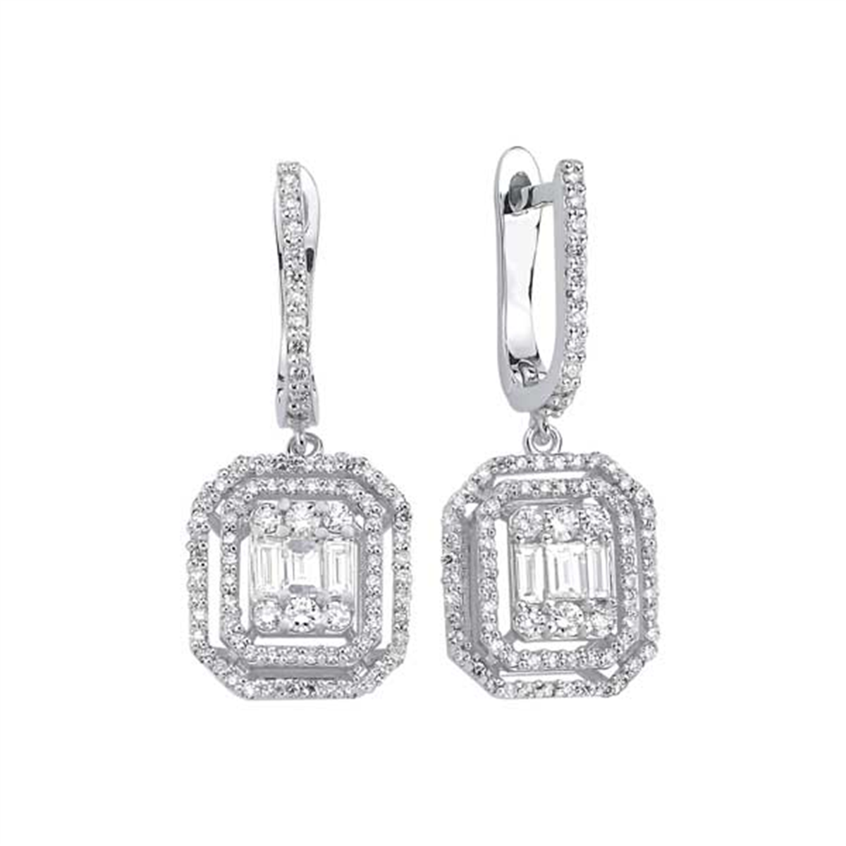 0.99 Karat Pırlanta Baget Küpe L066670