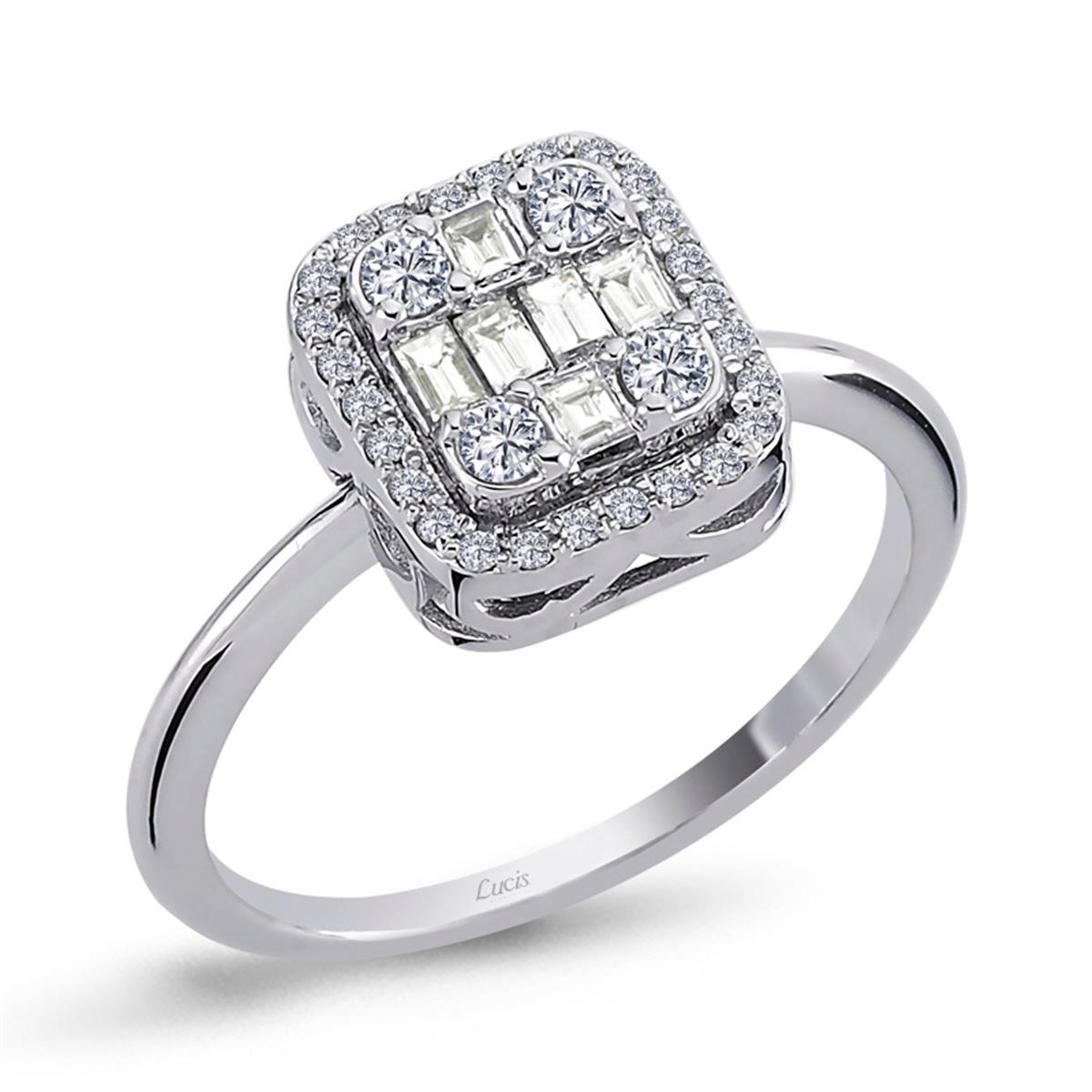 0.06 Karat Pırlanta Baget Yüzük