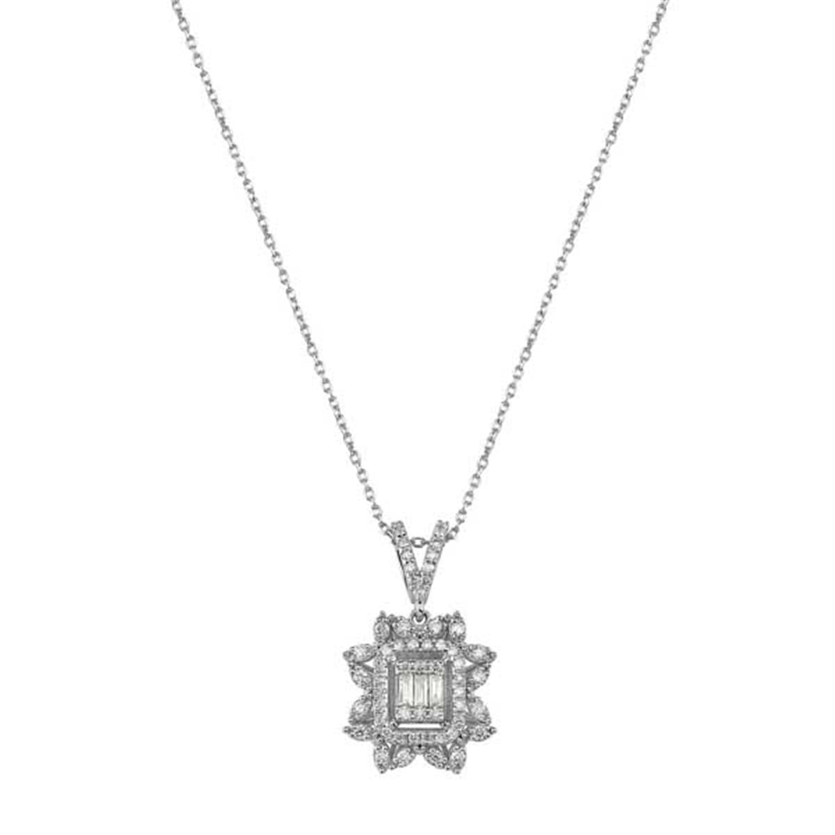 0.38 Karat Pırlanta Baget Kolye L048797