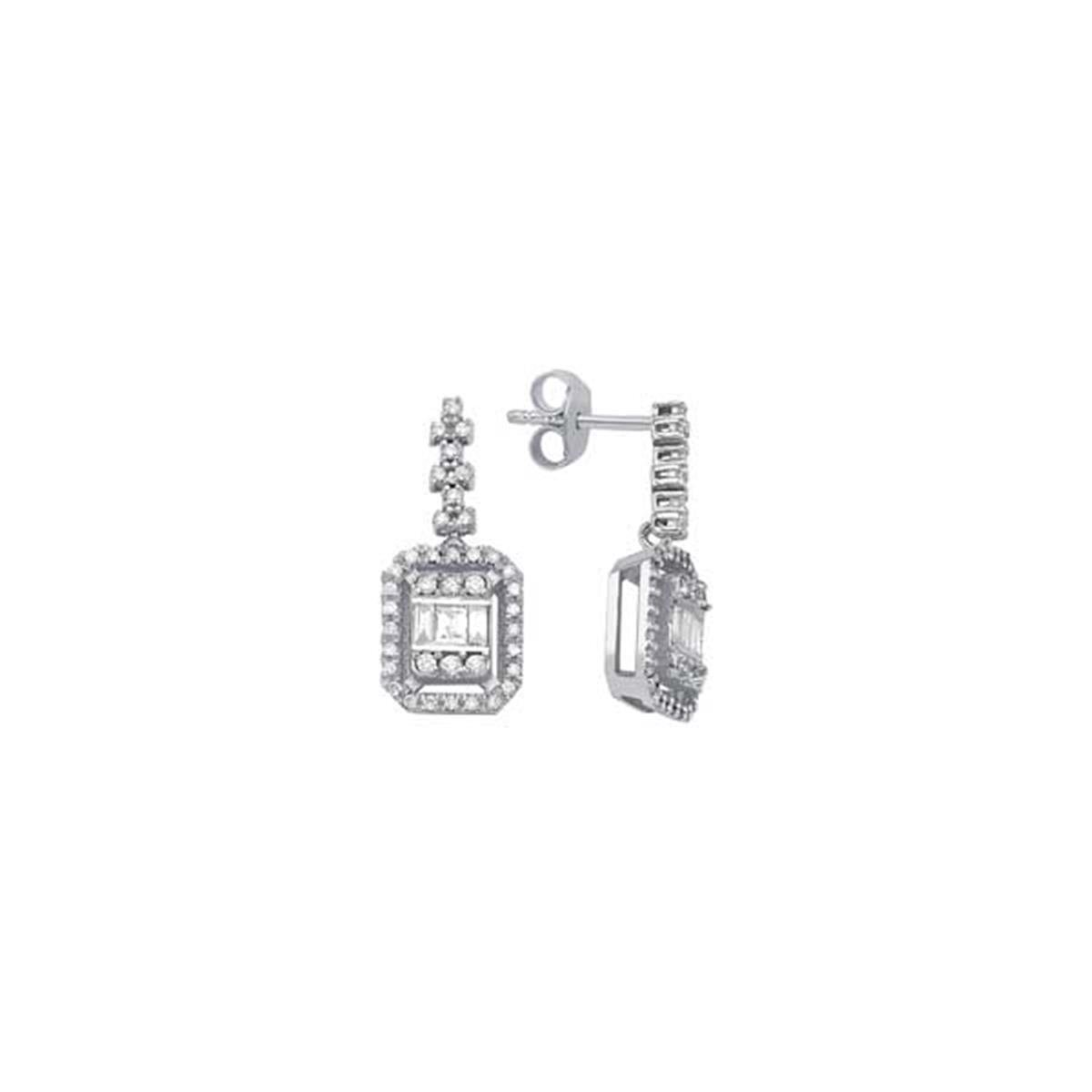 0.56 Karat Pırlanta Baget Küpe L053980