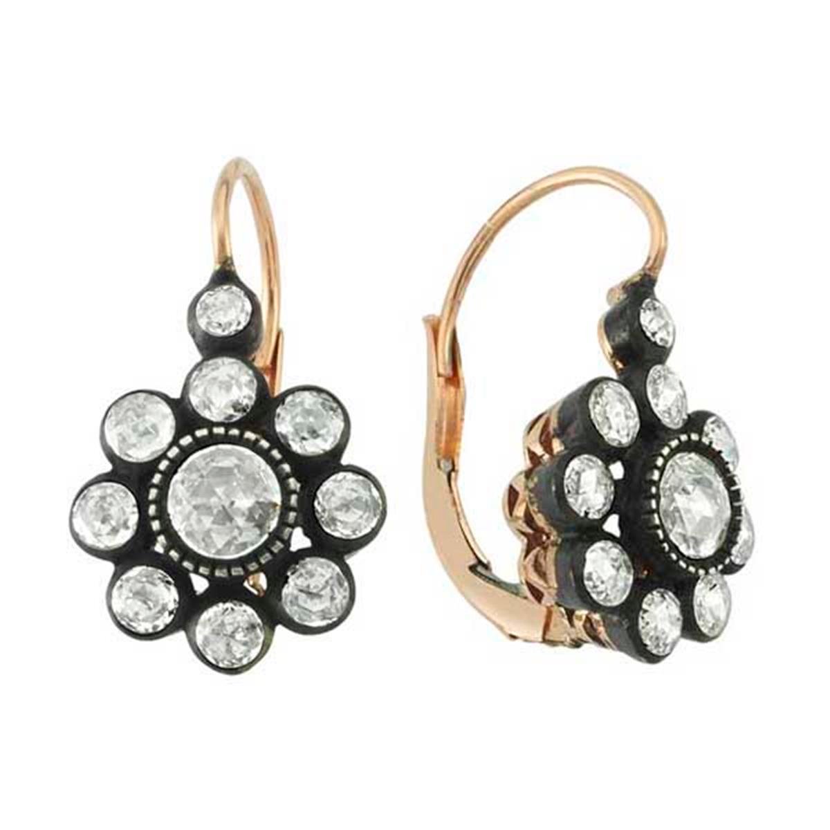 0.92 Karat Elmas Gül Küpe L052645
