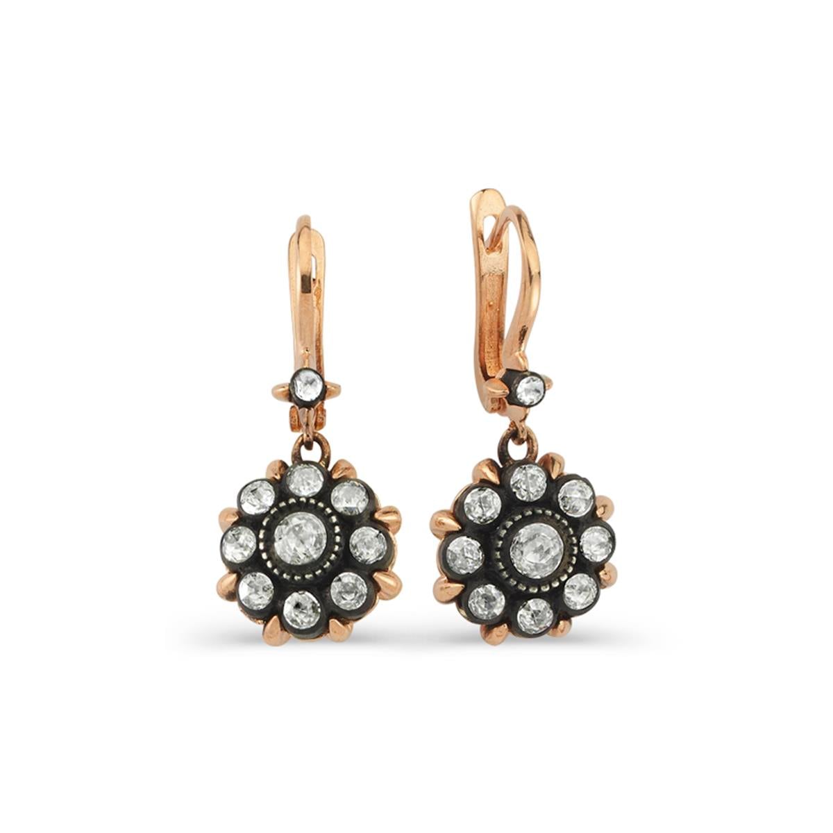 0.57 Karat Elmas Gül Küpe L050865