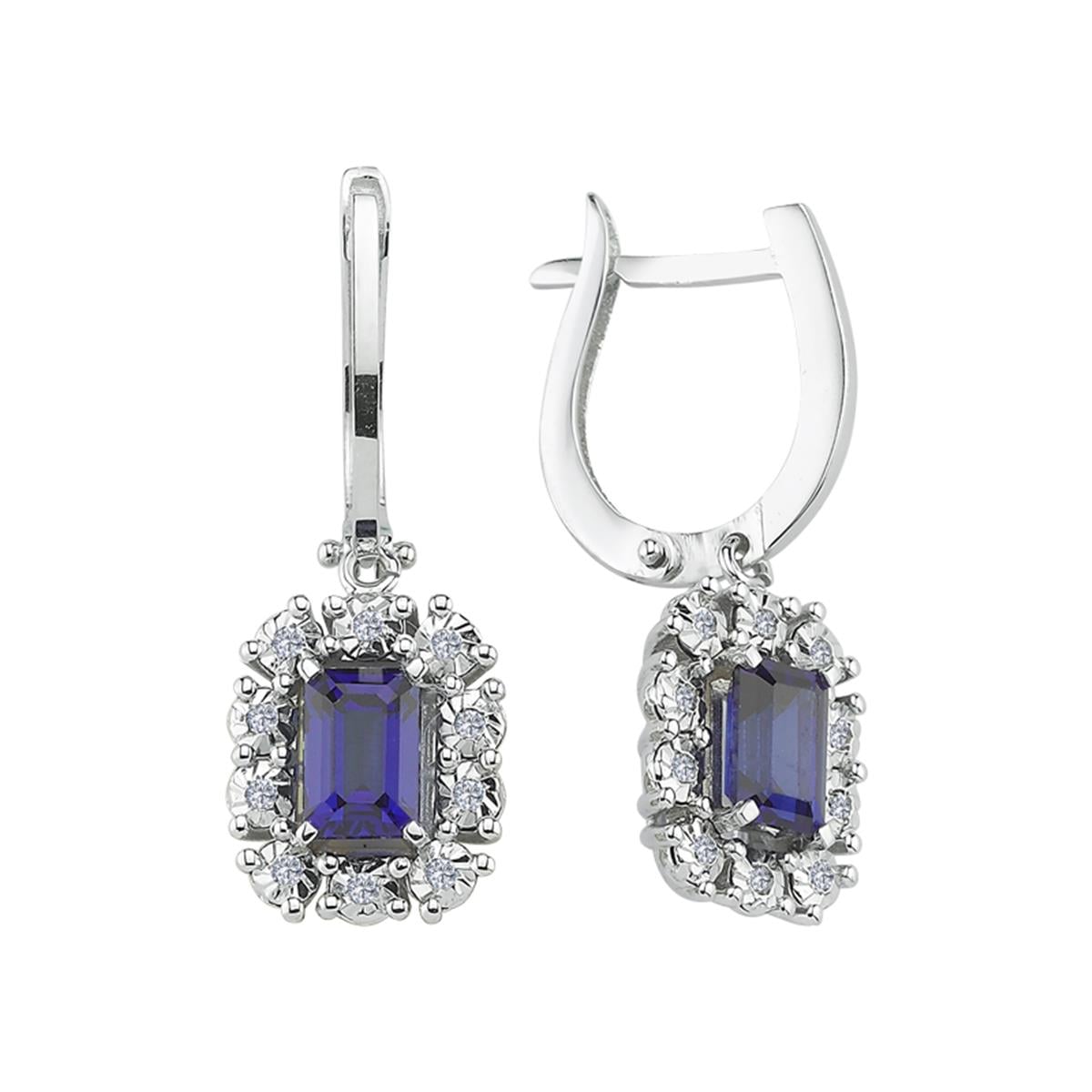 1.60 Karat Pırlanta Safir Küpe S003148