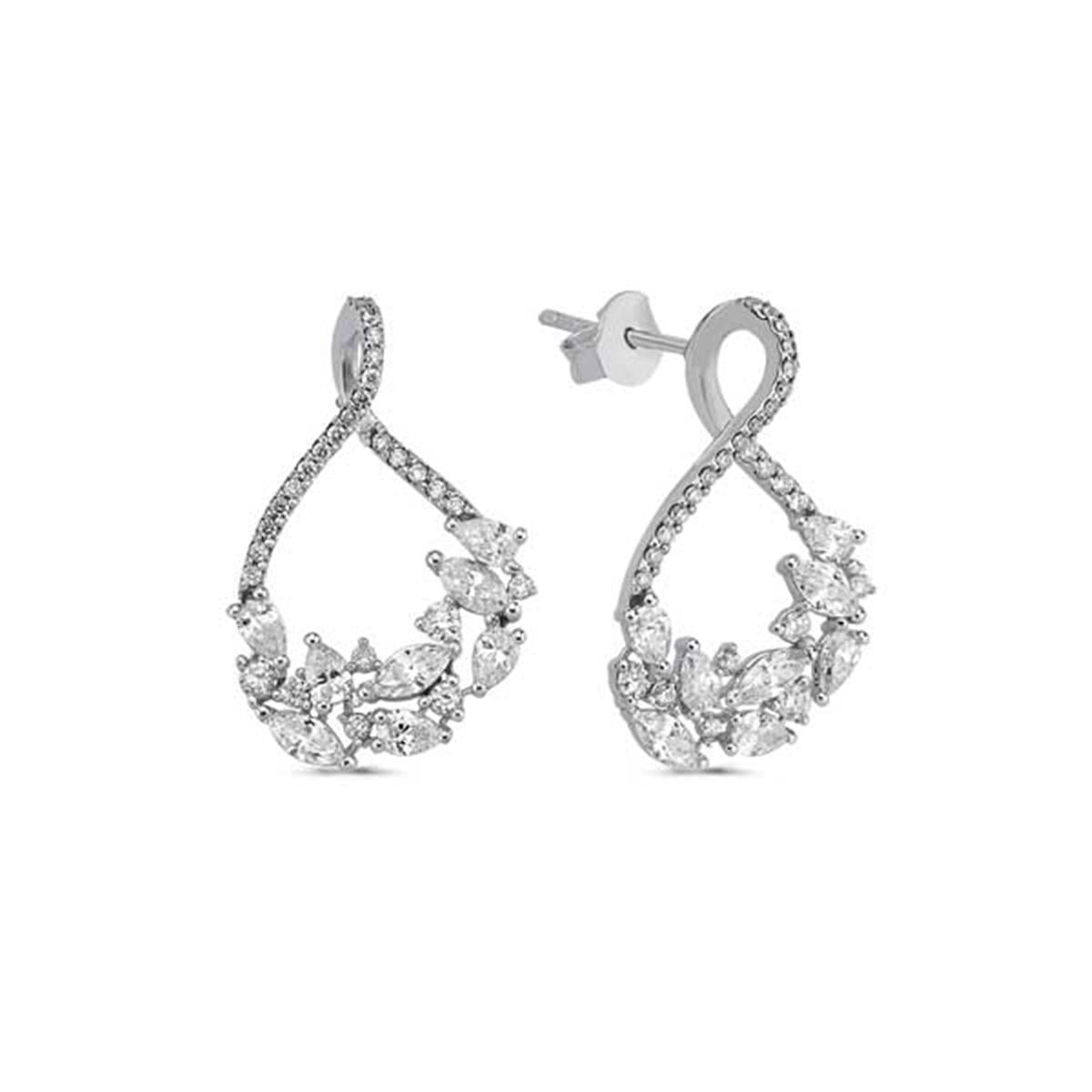 1.86 Karat Pırlanta Tasarım Küpe L059072