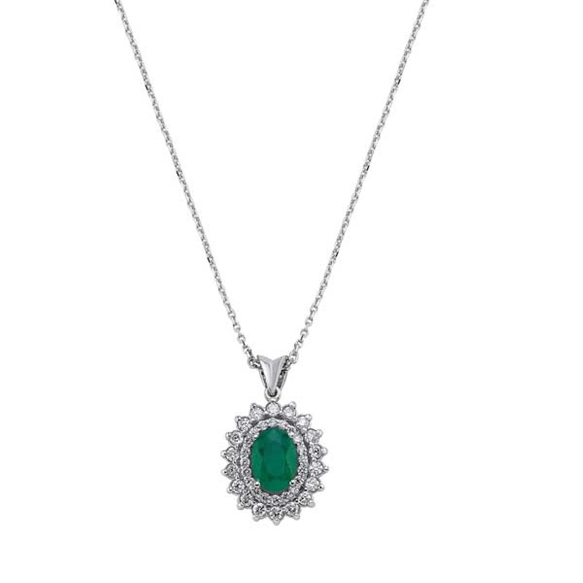 1.10 Karat Pırlanta Renkli Kolye L051119