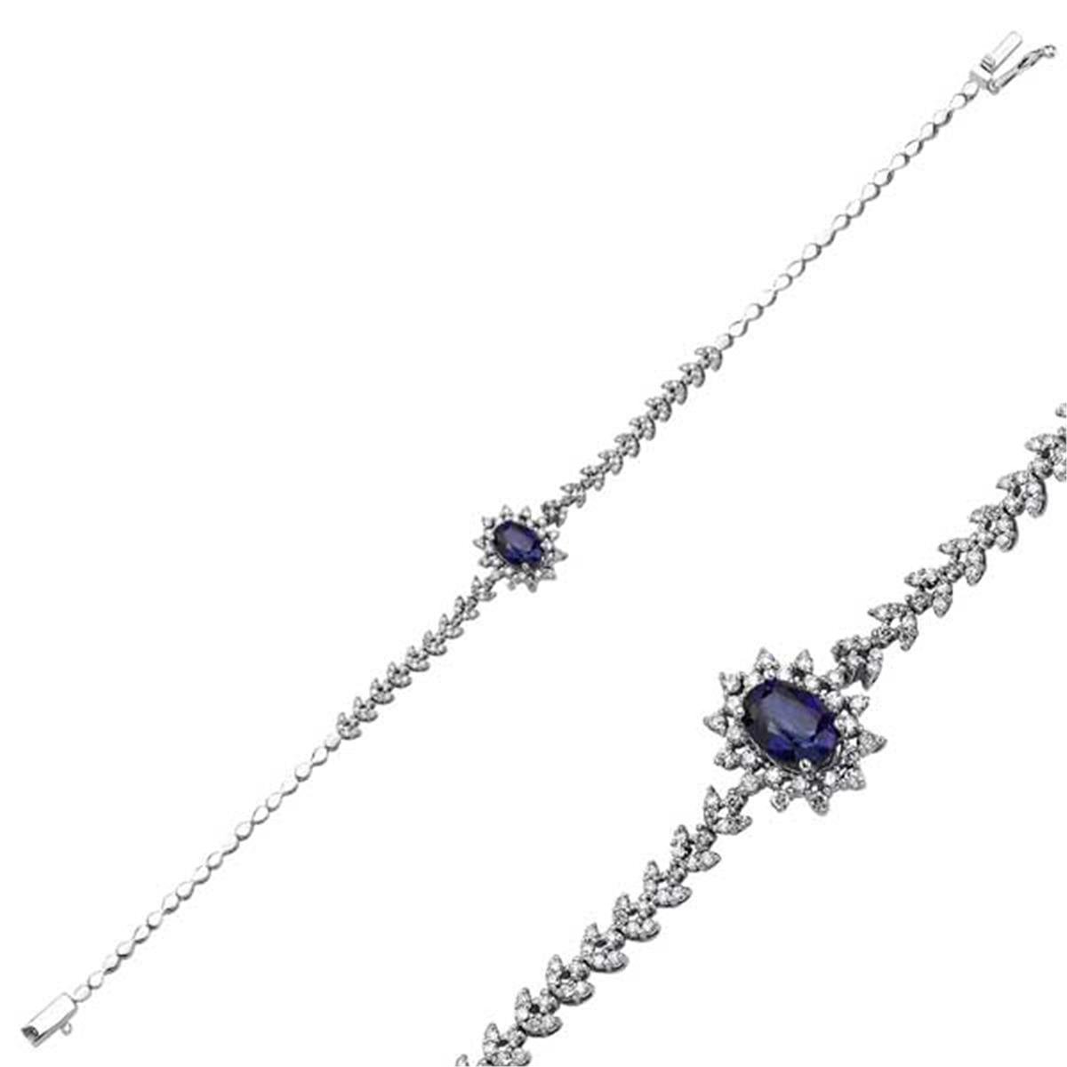 1.63 Karat Pırlanta Safir Bileklik