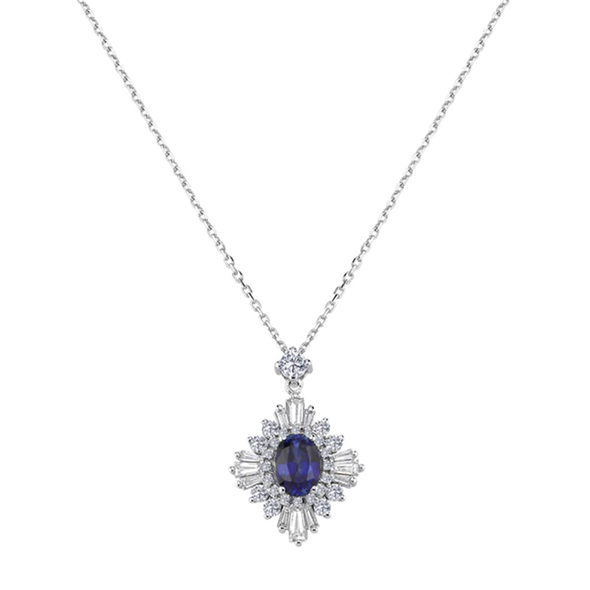 1.40 Karat Pırlanta Safir Kolye L052711