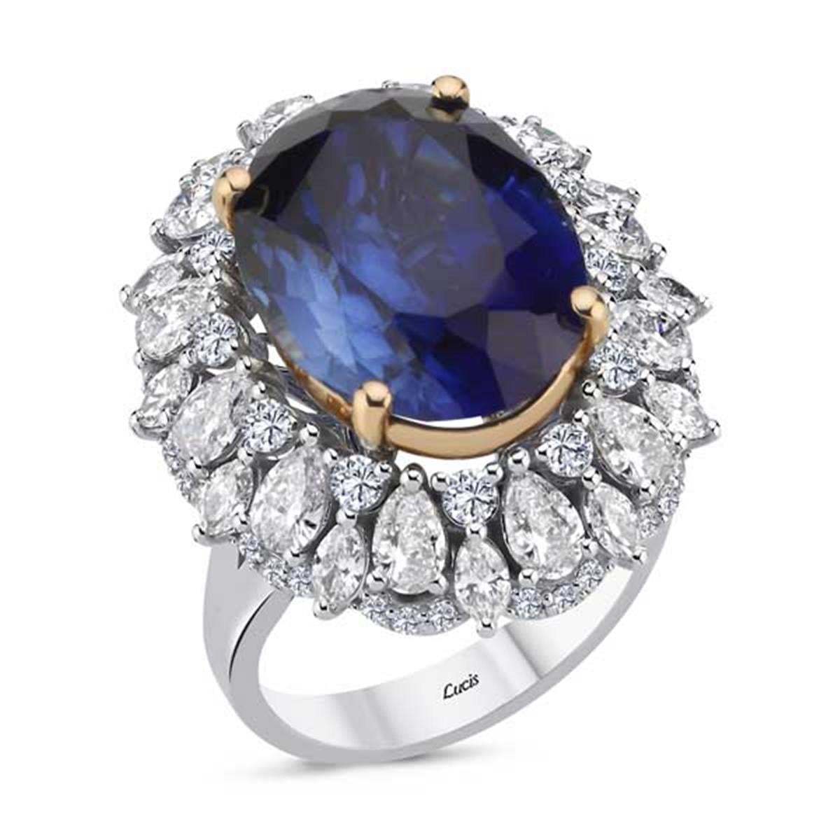 14.43 Karat Pırlanta Safir Yüzük L055683