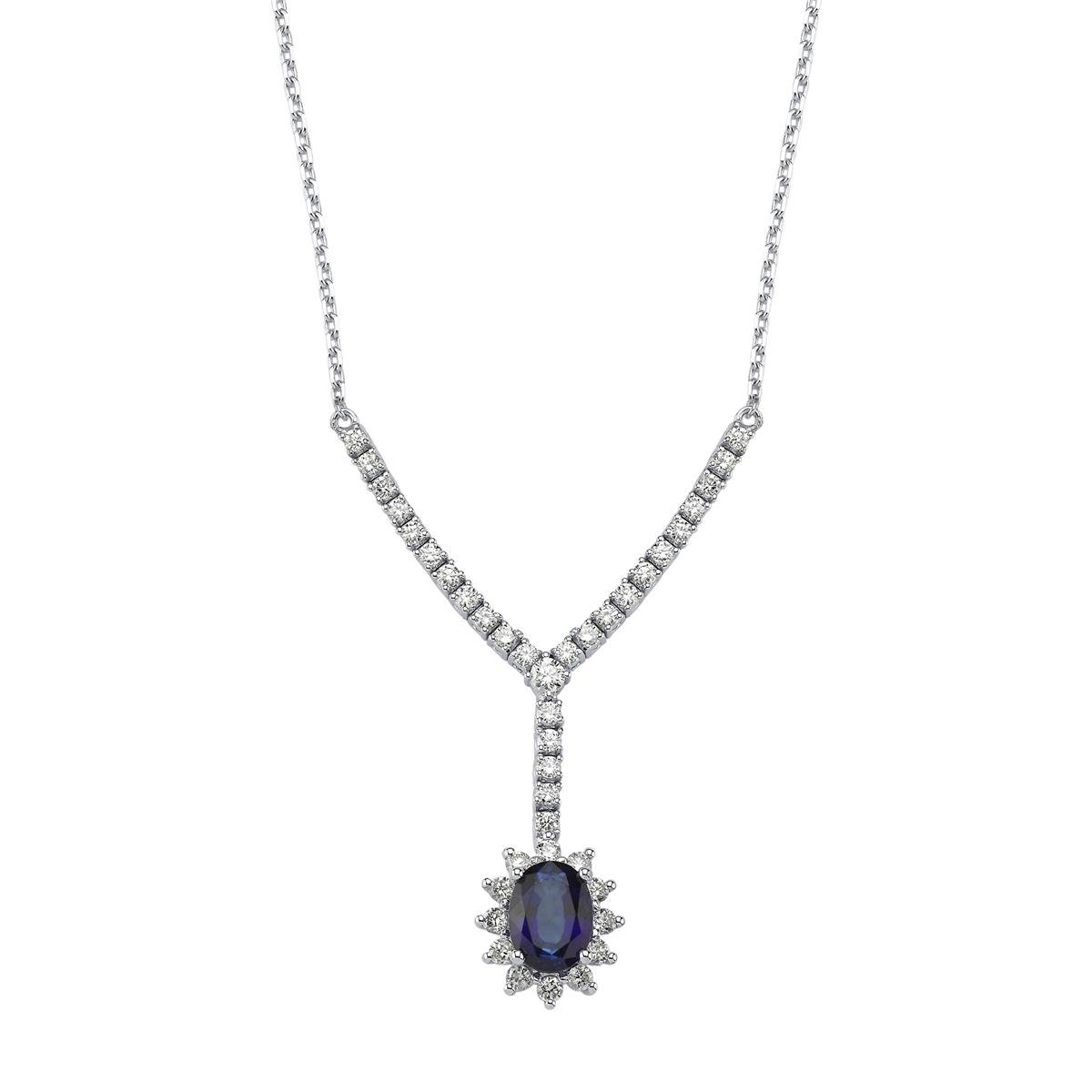 2.53 Karat Pırlanta Safir Kolye