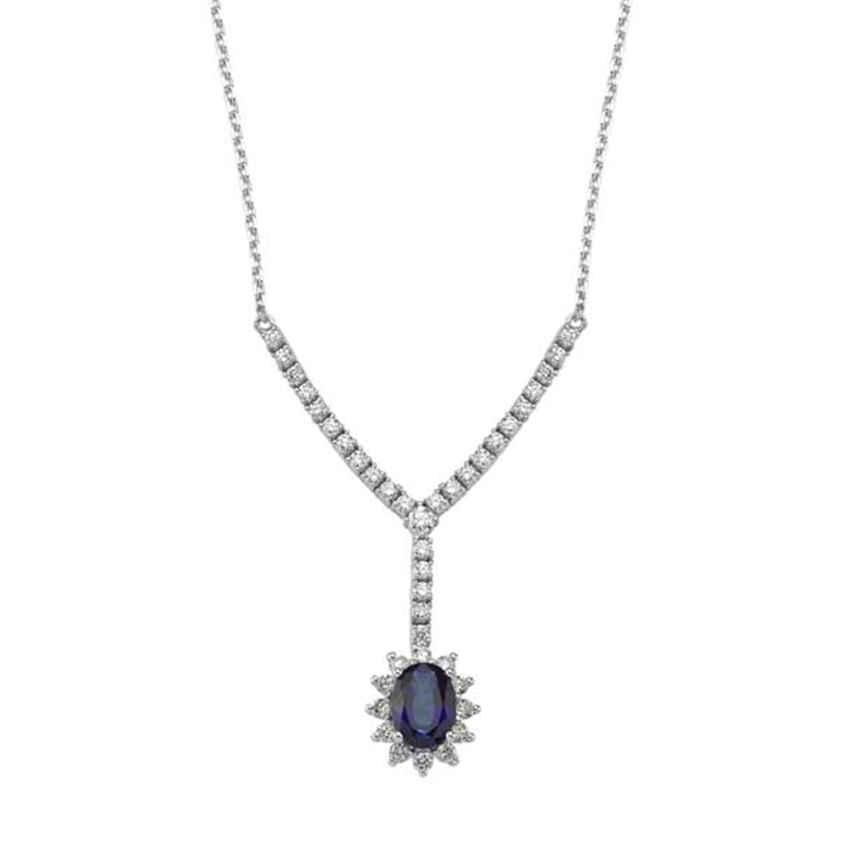 2.53 Karat Pırlanta Safir Kolye L057018
