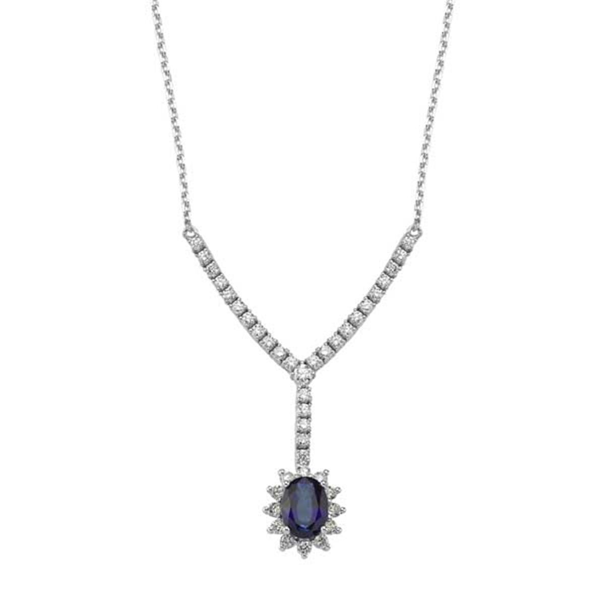 2.53 Karat Pırlanta Safir Kolye L057018