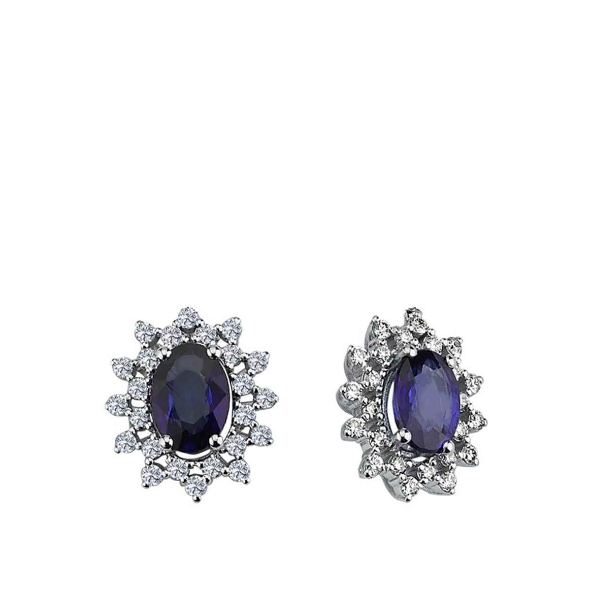 2.41 Karat Pırlanta Safir Küpe L055991