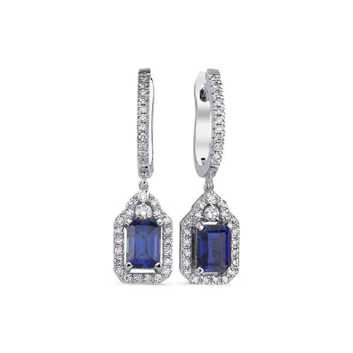 3.19 Karat Pırlanta Safir Küpe L046602