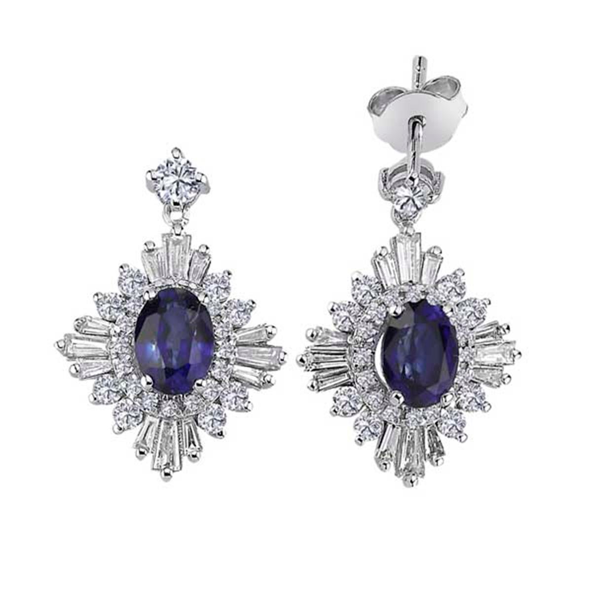 3.44 Karat Pırlanta Safir Küpe L052713