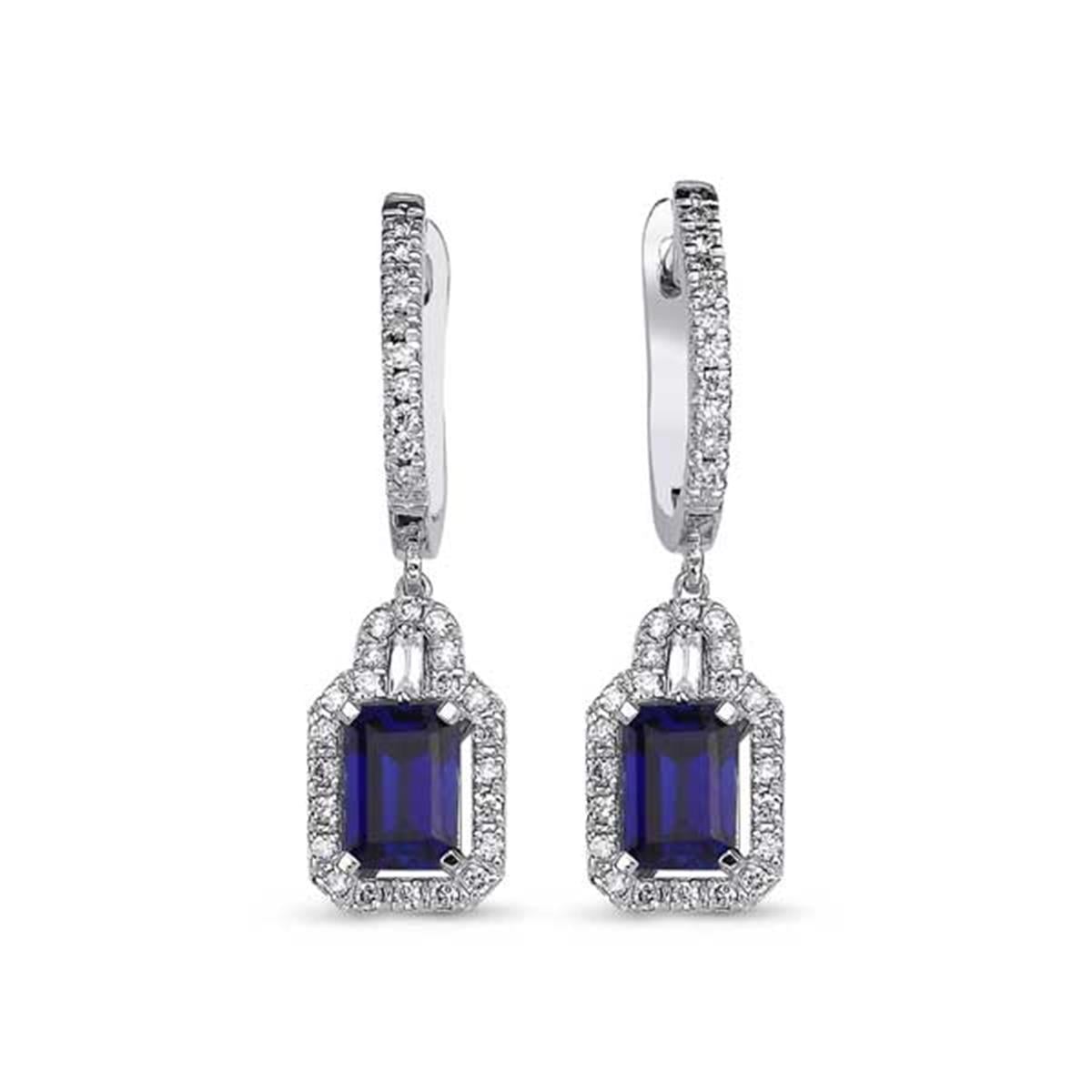 3.18 Karat Pırlanta Safir Küpe L046605