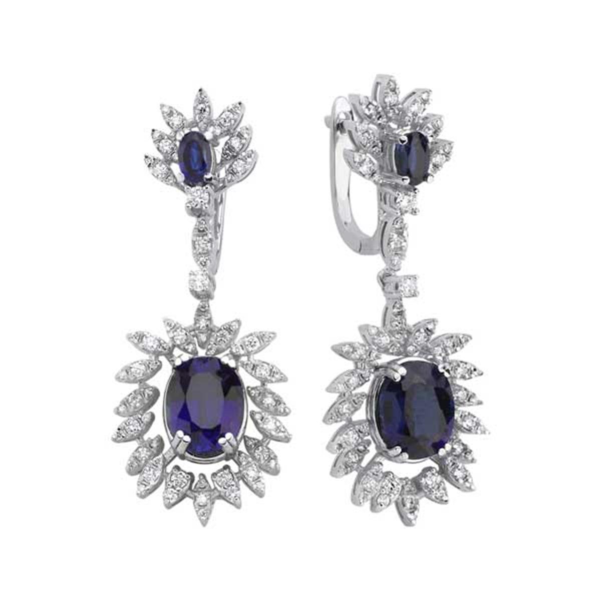 7.56 Karat Pırlanta Renkli Küpe L063615