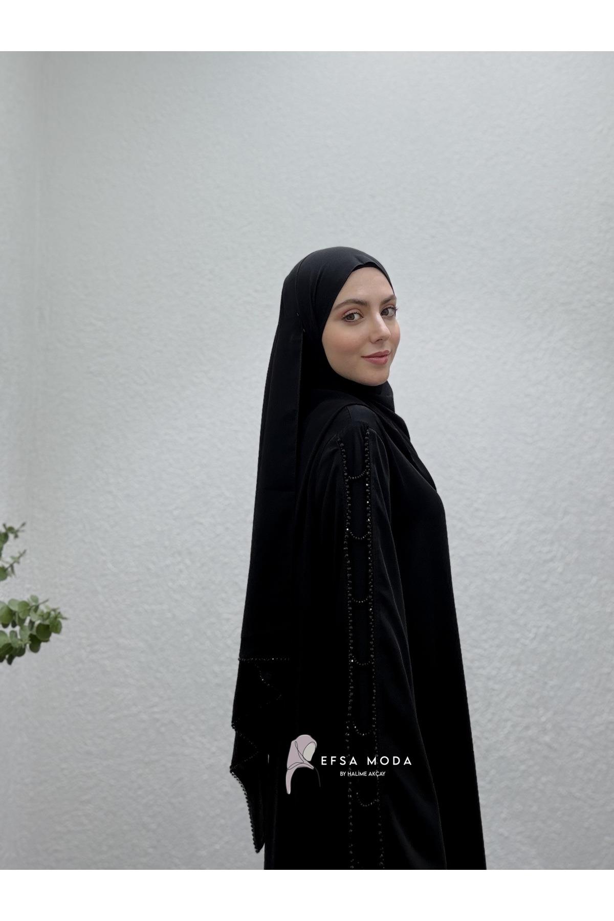✨ Taşlı Siyah Ferace ✨