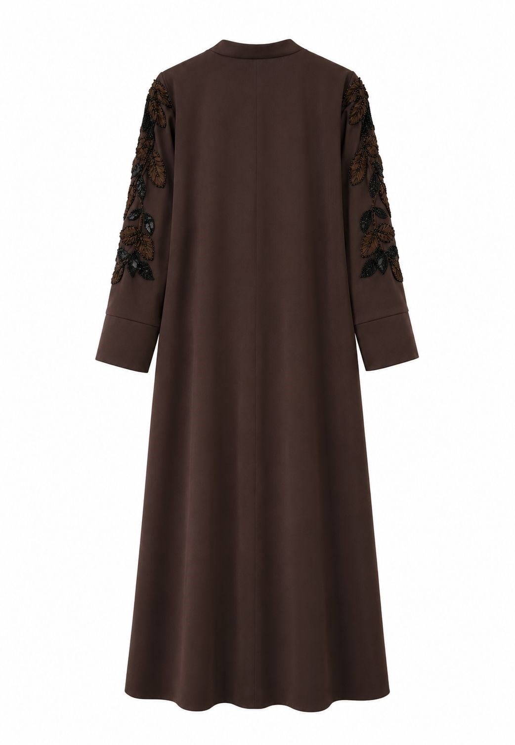 Abraham Saten Nakış Detaylı Abaya Elbise