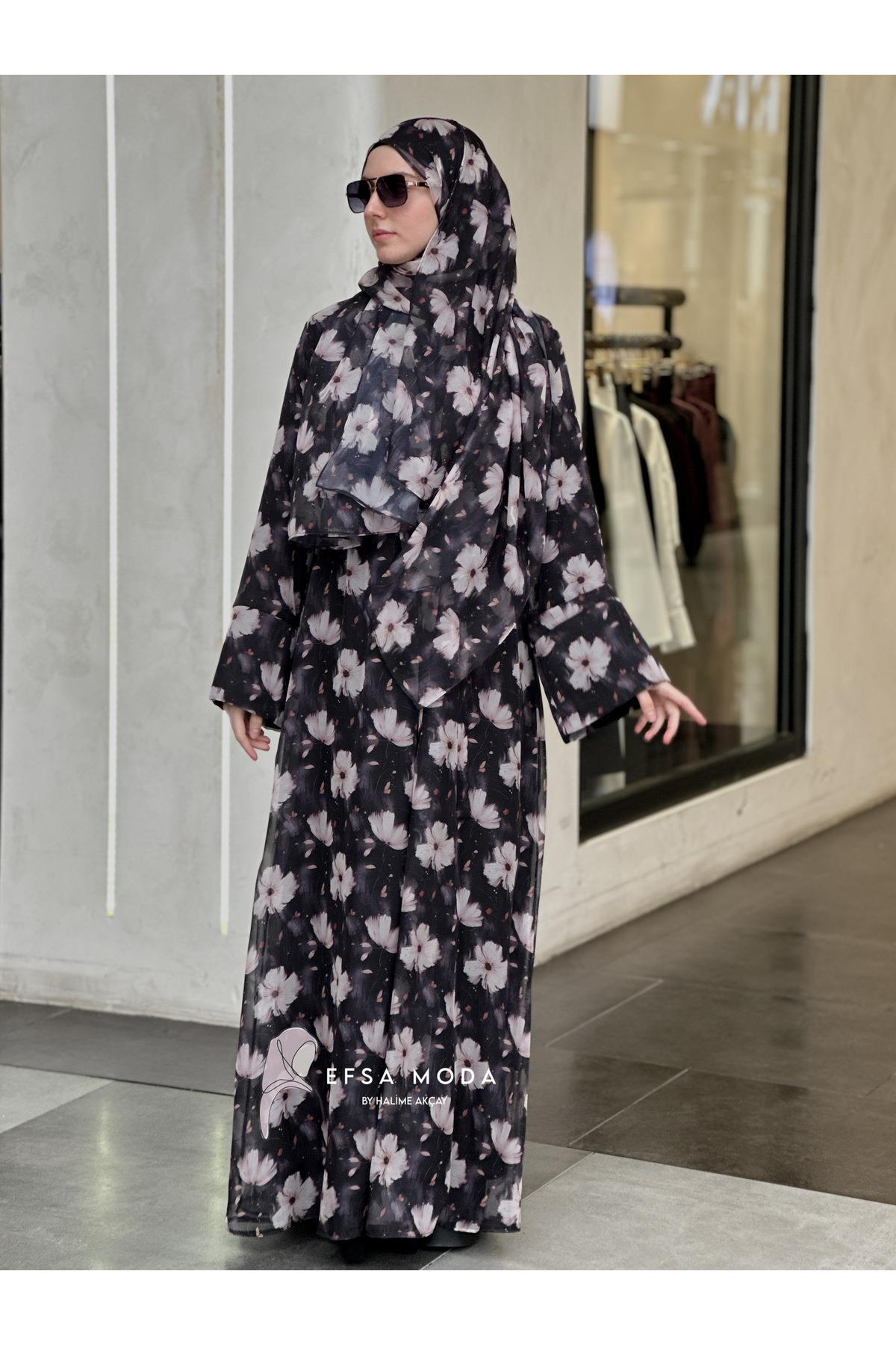 Bahar Abaya Siyah Takım