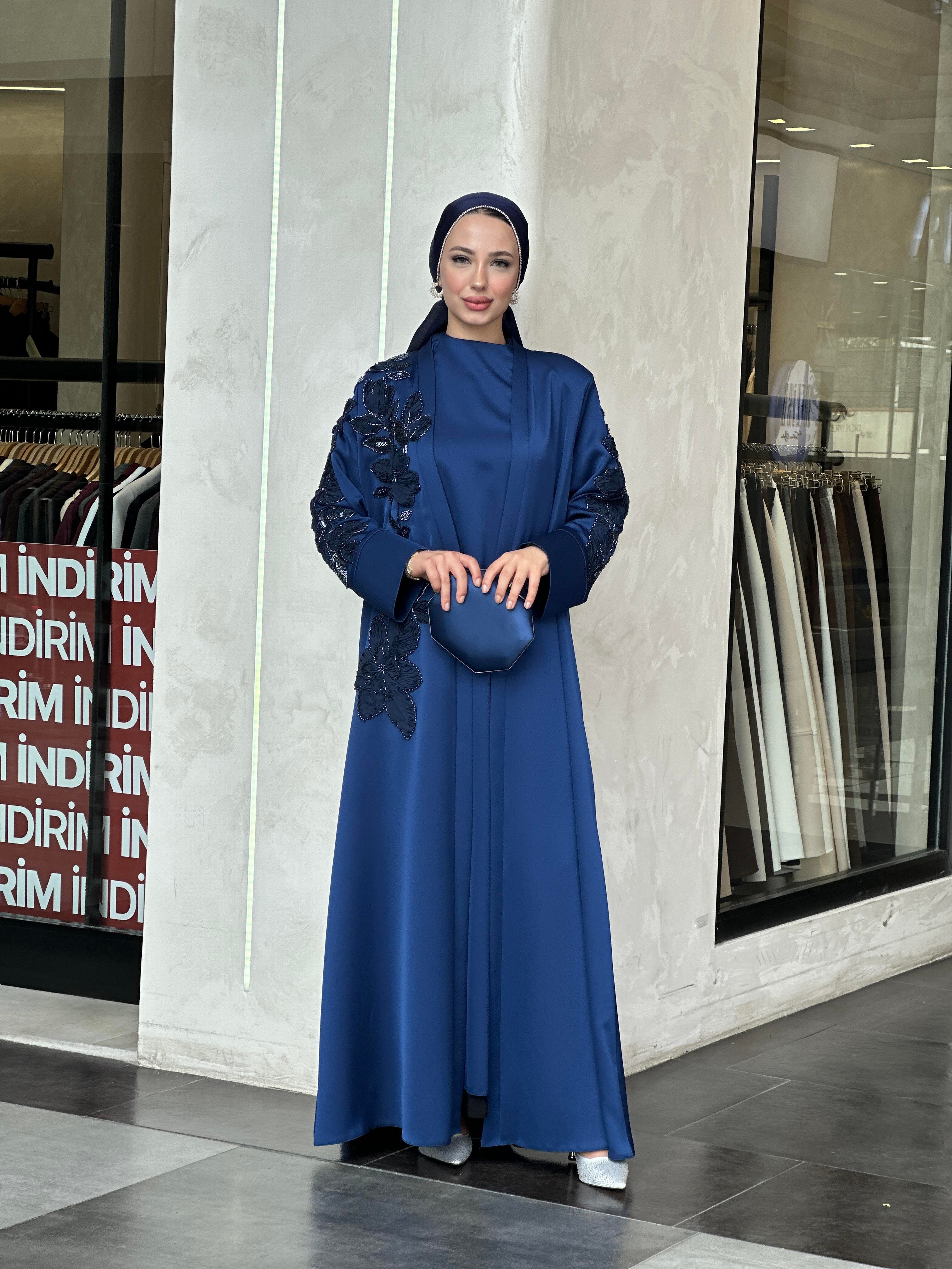 BUKET ABAYA TAKIM LACİVERT