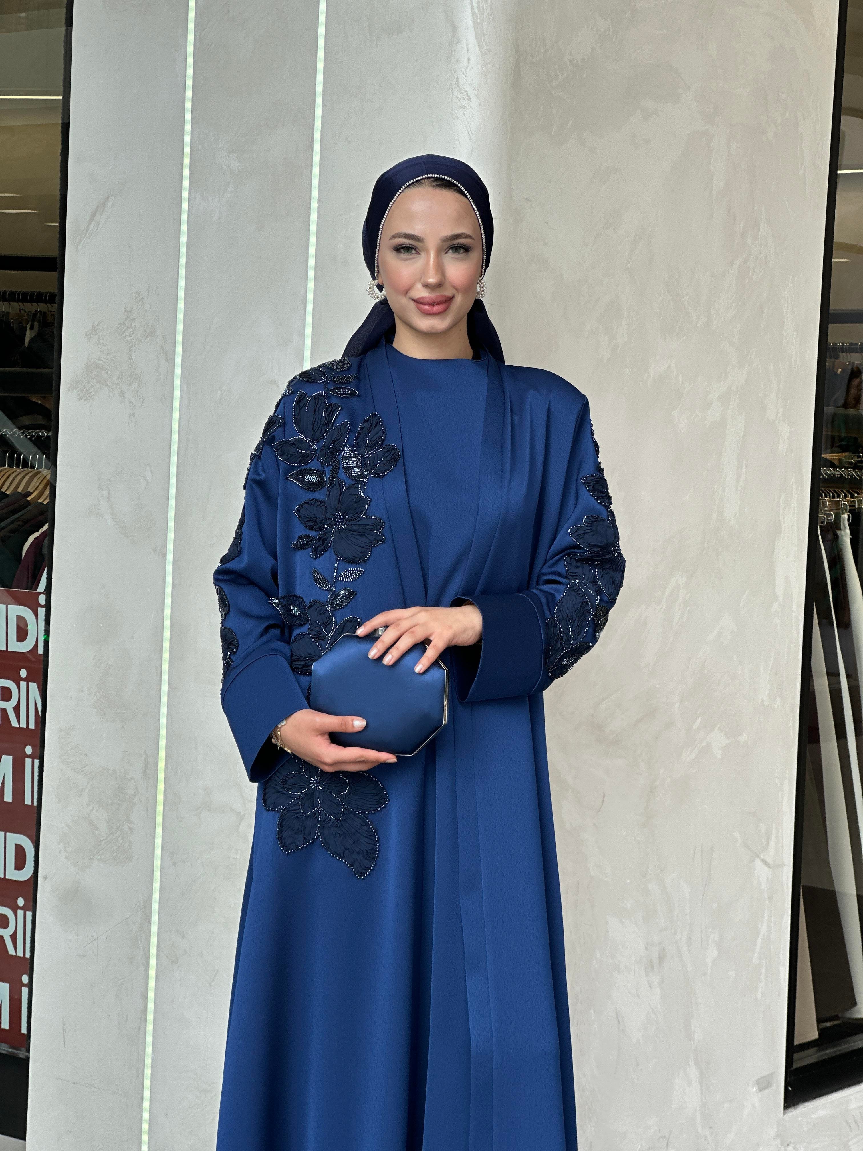 BUKET ABAYA TAKIM LACİVERT