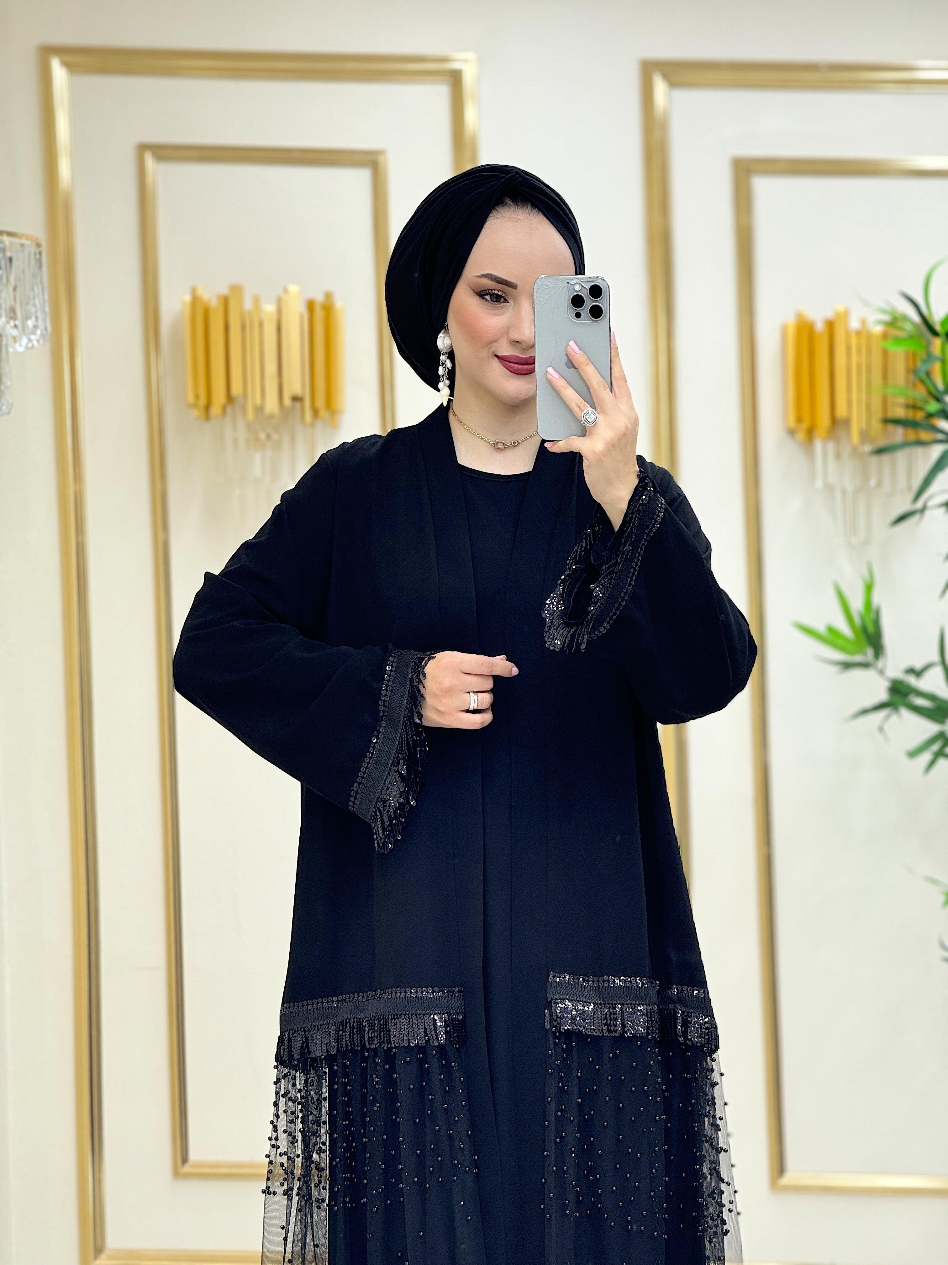 Hürrem Abaya Takım Siyah
