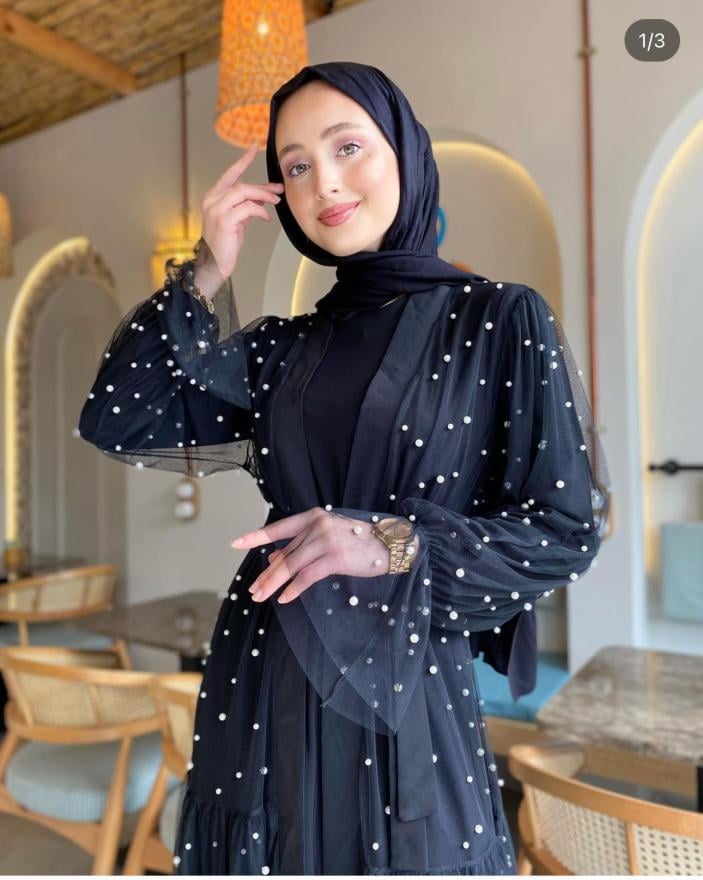 İnci tül abaya