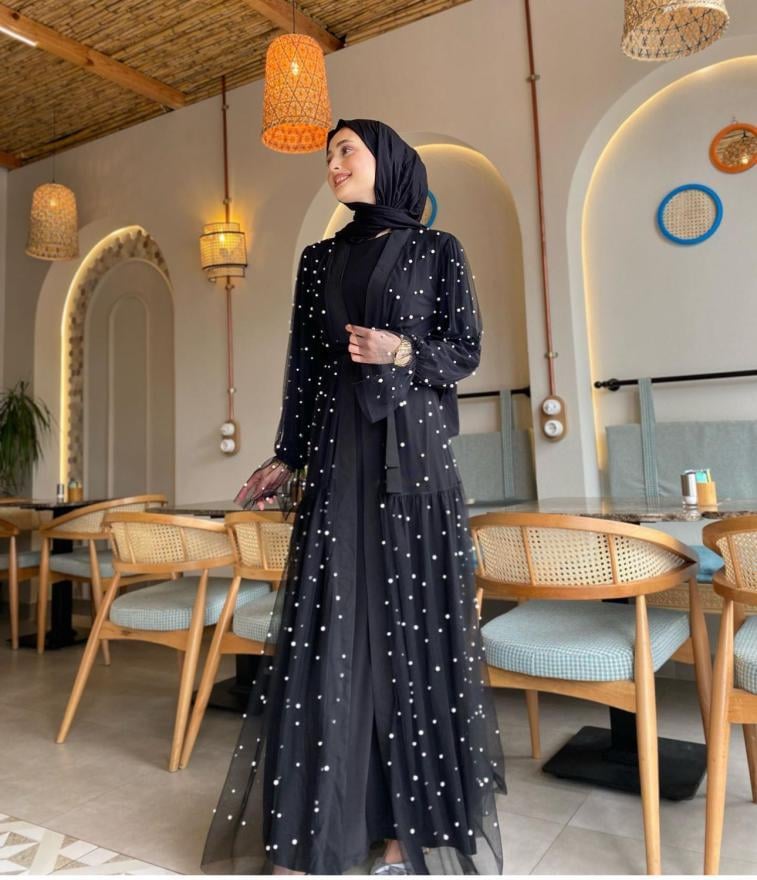 İnci tül abaya