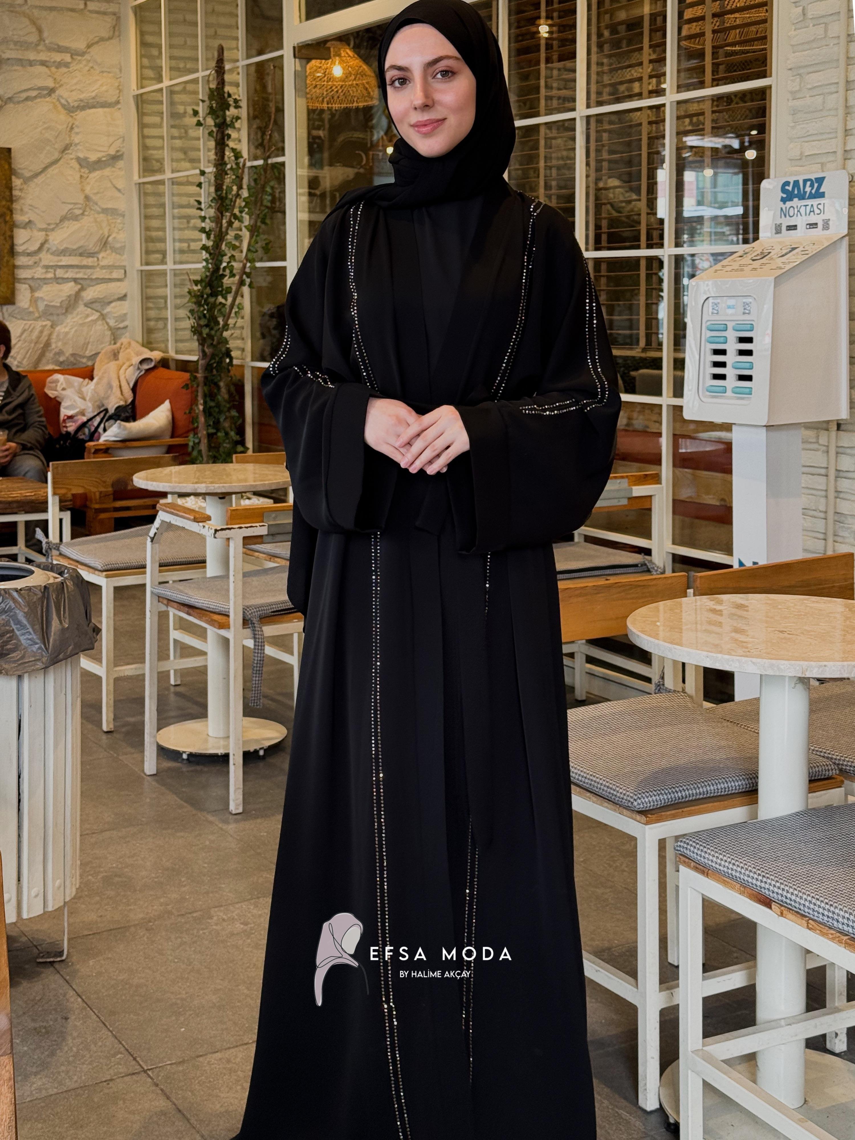 IŞILTI ŞERİT ABAYA