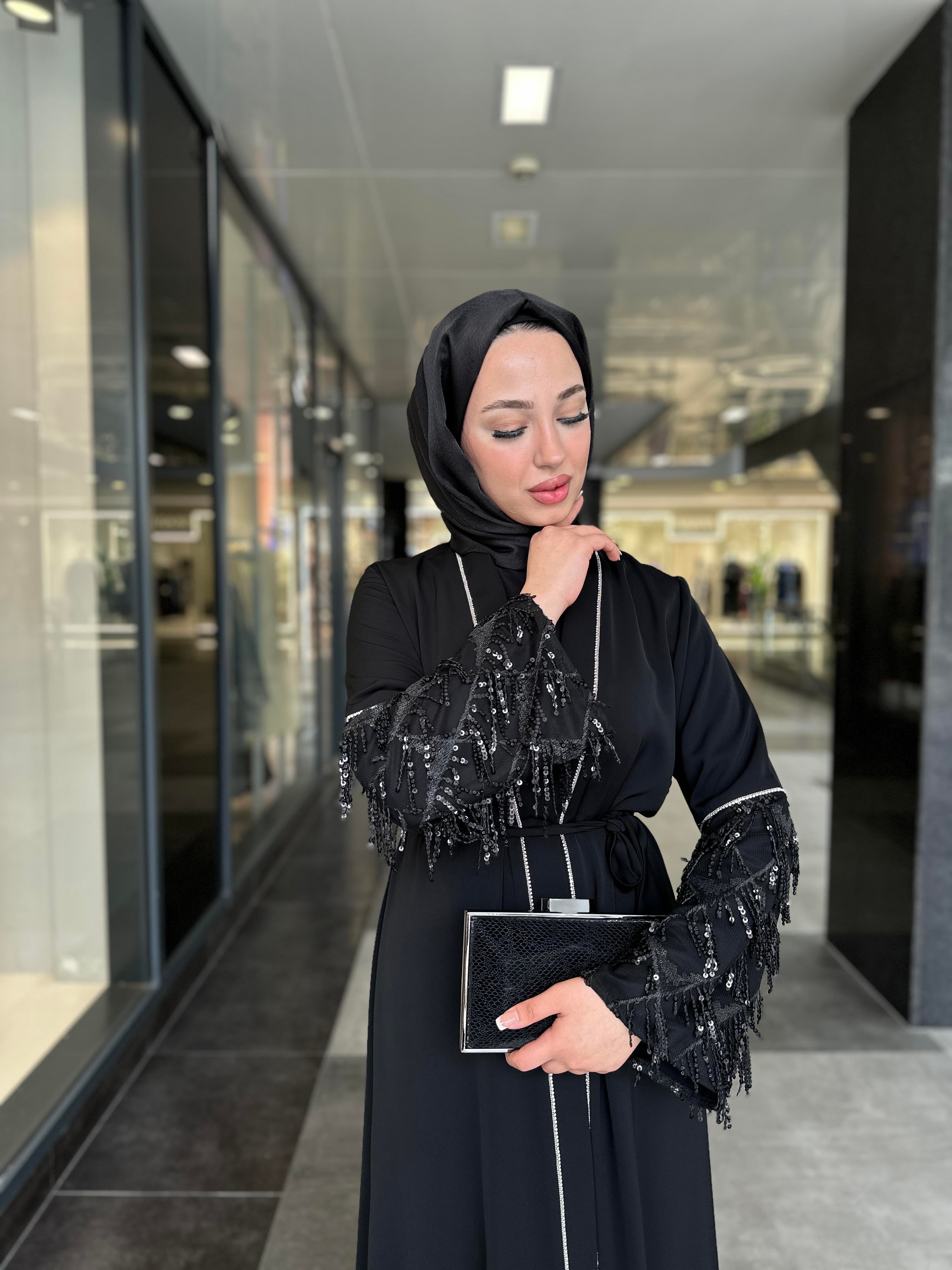 KOLU SAÇAKLI ABAYA TAKIM