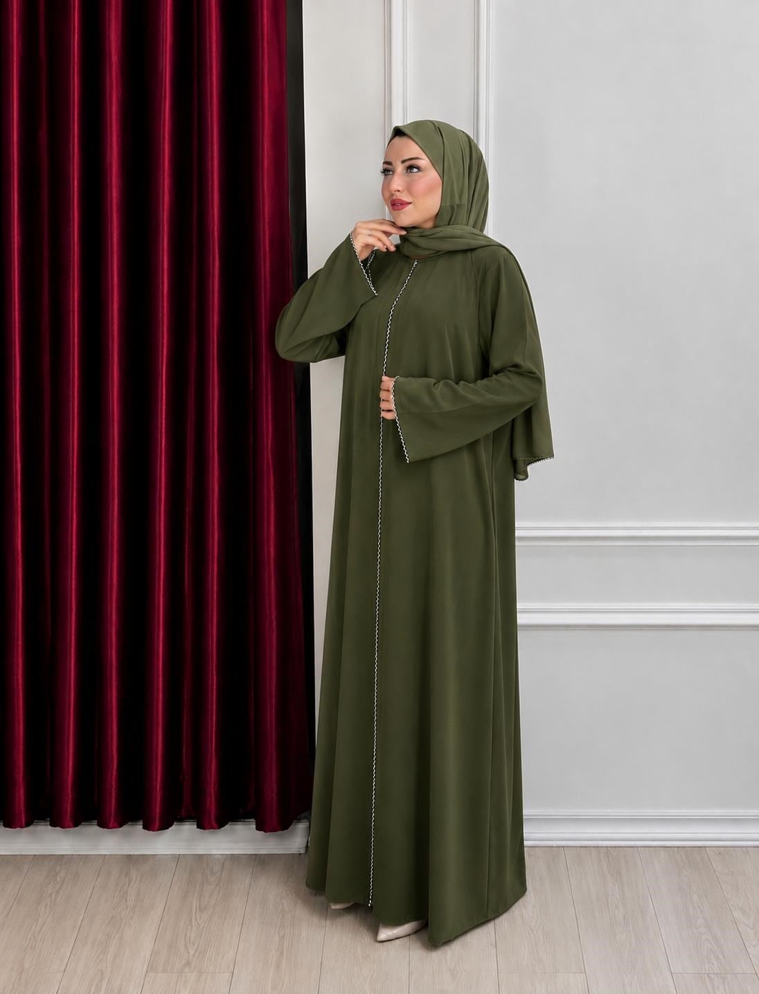 Lina Krem Dubai İpeği Ferace