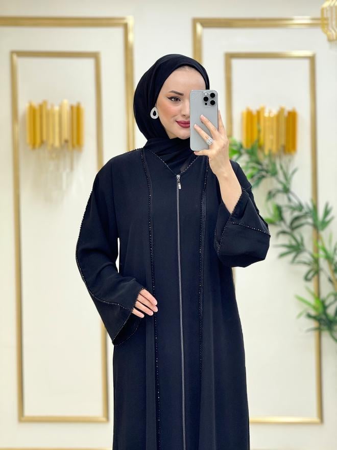 Lorı Kesme Bocuk Abaya Siyah