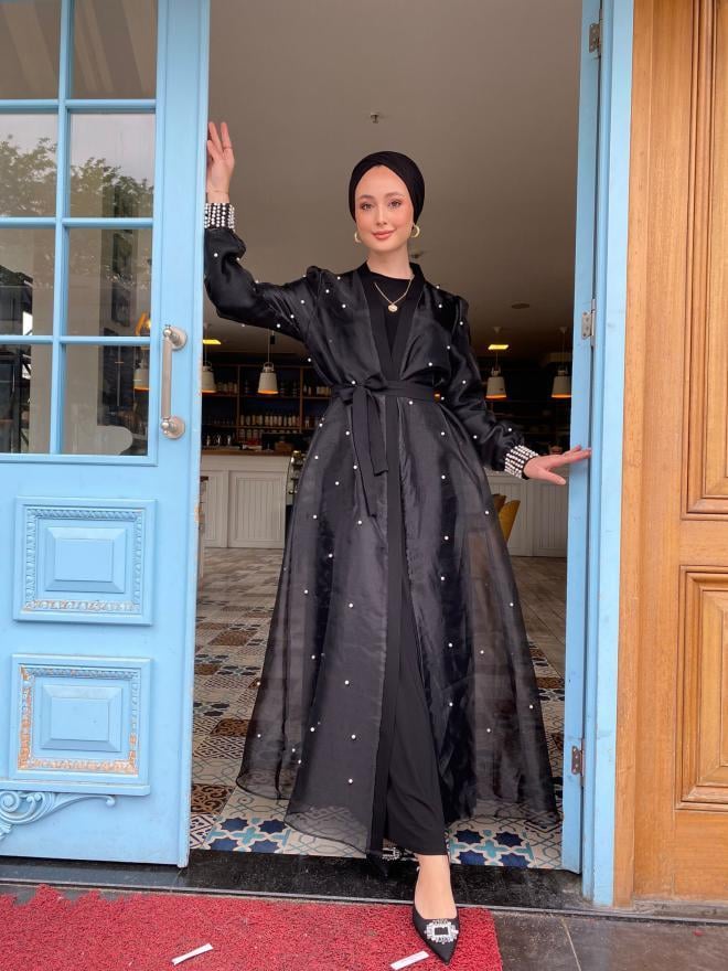 organze incili abaya iç elbise