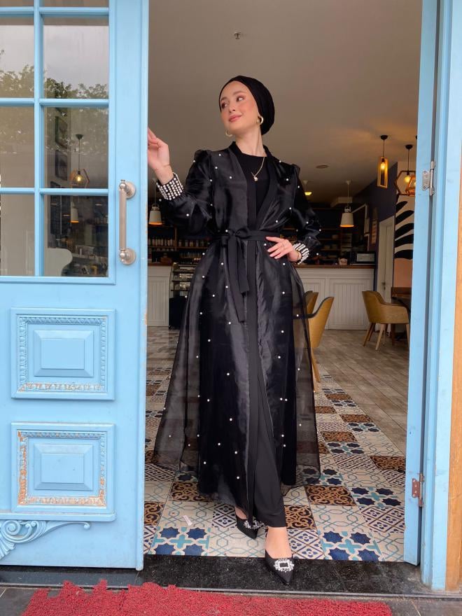 organze incili abaya iç elbise