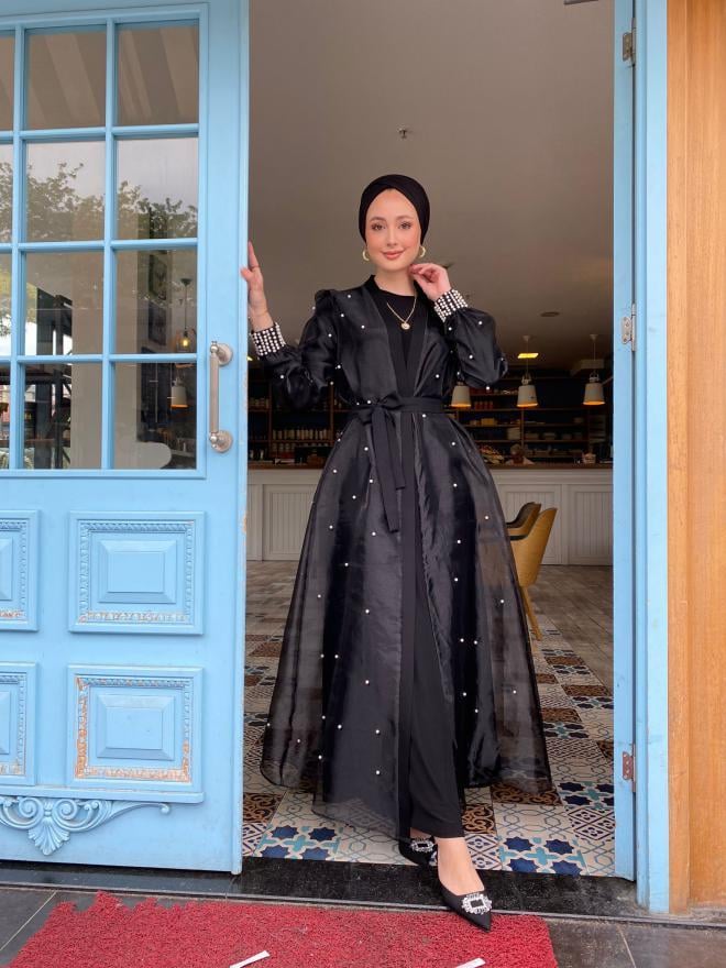 organze incili abaya iç elbise